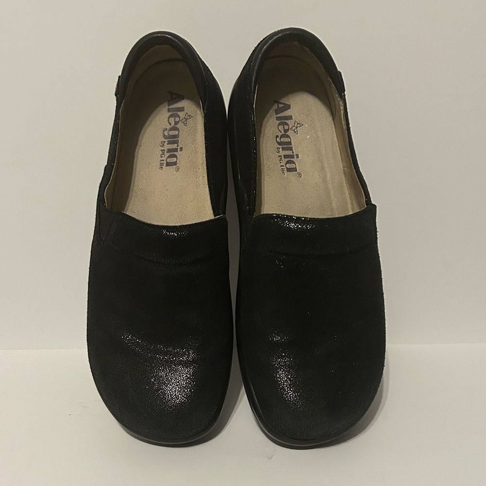 Alegria Black Slip-On Casual Comfort Loafers